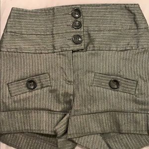 High waisted pin striped shorts